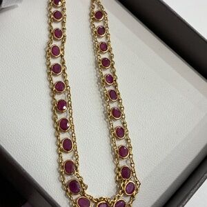 18k genuine rubies bracelet 7.5”